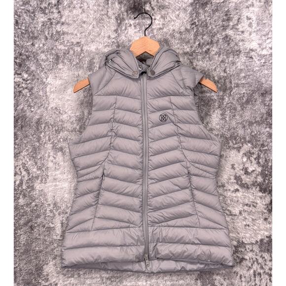 G/FORE Jackets & Blazers - G/FORE Puffer Vest Medium Womens Gray Down Insulated Removable Hood